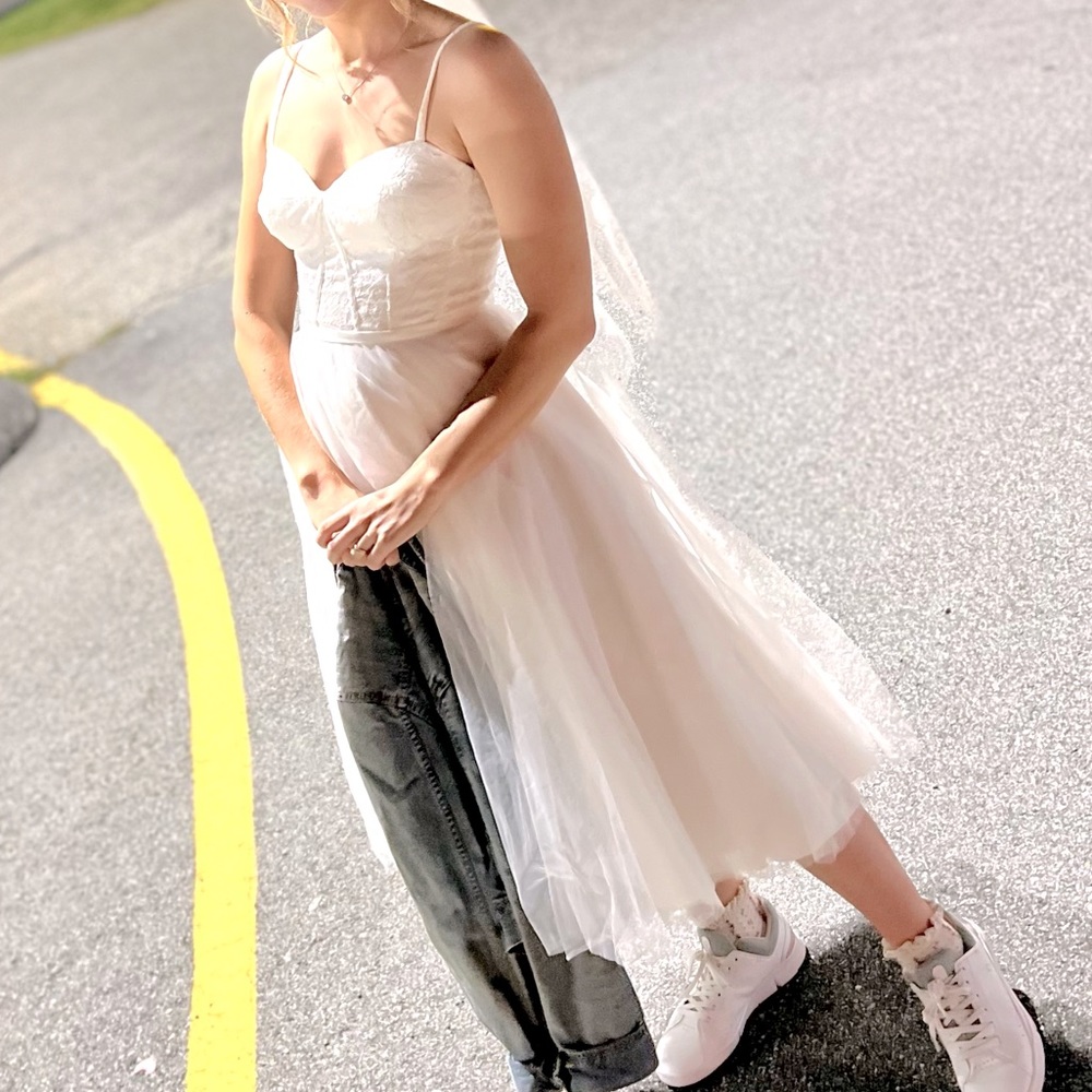David’s Bridal A-line tulle Dress